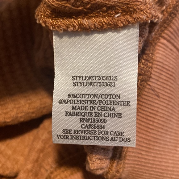 Z Supply Claire Waffle Long Sleeve - Russet - Picture 12 of 14